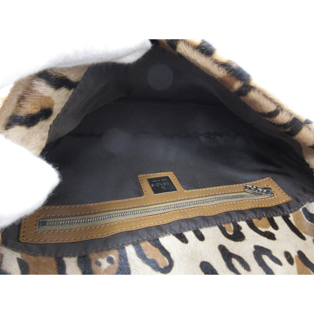 FENDI Calfskin Shoulder Bag Brown Beige Leopard - Picture 4 of 4
